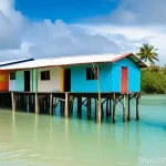 투발루의 교육 제도 - **Prompt 1: Resilient Tuvaluan Children Navigating Their Waterlogged School Path**
    A vibrant, ci...