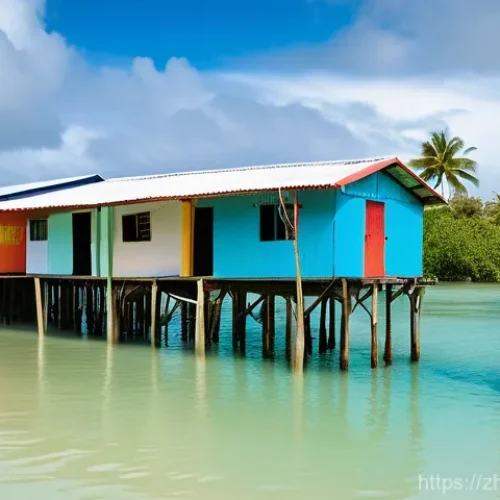 투발루의 교육 제도 - **Prompt 1: Resilient Tuvaluan Children Navigating Their Waterlogged School Path**
    A vibrant, ci...